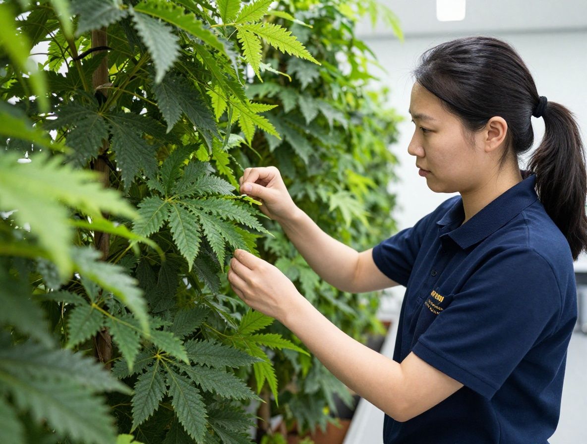 Lähikuvaus vihreistä kasvilehdistä stuudiovalaistuksessa, tumma tausta korostaa kasvin lehtirakennetta ja luonnollisia tekstuureja